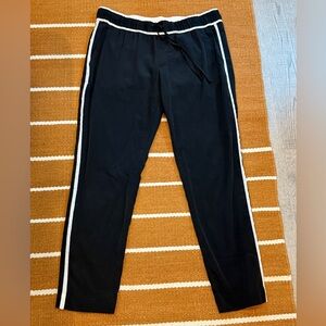 Banana Republic Blue White Track Style Pants Size Small 2/4 26” Inseam